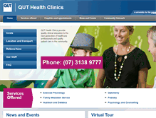 Tablet Screenshot of healthclinics.qut.edu.au